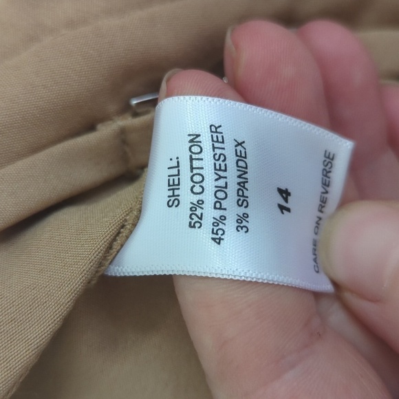 7th Avenue Camel Tan Cotton Blend Straight Skirt Size 14 - Picture 4 of 4
